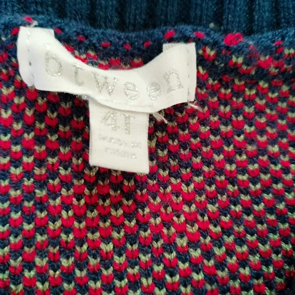 Btween Navy Cherry Boho Preppy Kids Matching Set Size 4T - Picture 4 of 5